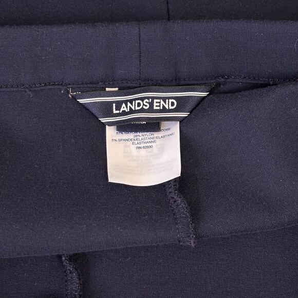 Lands End Legging Womens Large Navy Ankle Basic Elastic Waist High Rise Thick - Picture 8 of 11